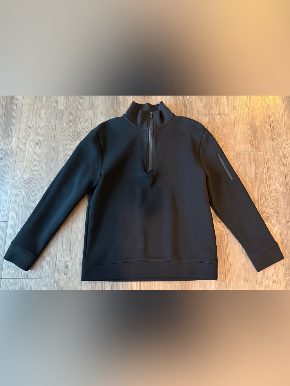 Express Men's Large Black QuarterZip Pullover Sweater, Side Zip Arm Pocket NWOT